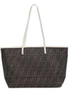 'roll' Logo Print Tote, Women's, Brown, Fendi Vintage