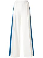 Nude Side Stripe Wide Leg Track Pants - White