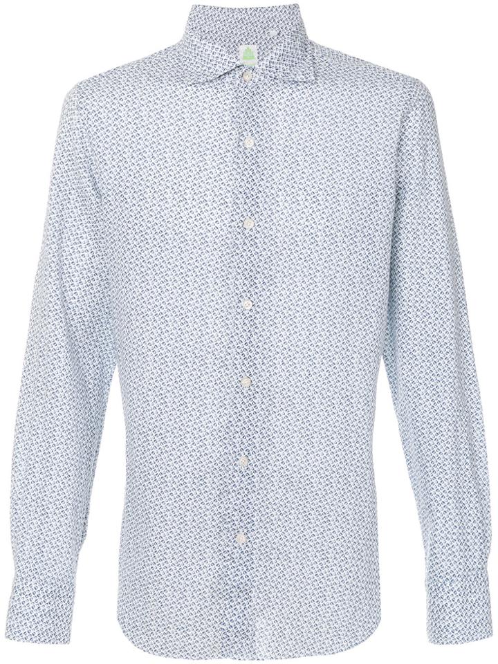 Finamore 1925 Napoli Abstract Print Button-down Shirt - Blue