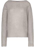 Simon Miller Batwing Sleeve Knitted Mohair Wool Jumper - Grey