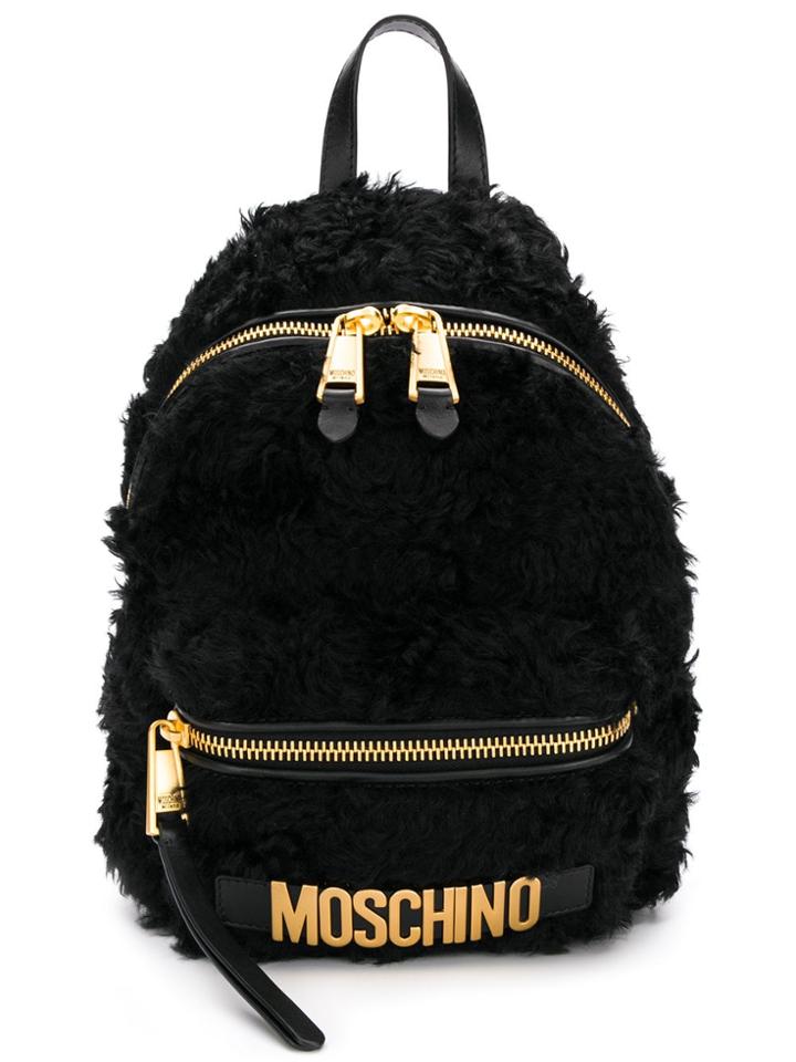 Moschino Furry Backpack - Black