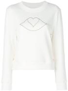 See By Chloé Embroidered Heart Lips Sweatshirt - White
