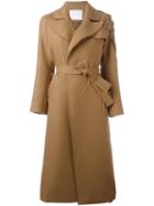 Giada Benincasa Belted Bead Embellished Coat, Women's, Size: Medium, Brown, Merino