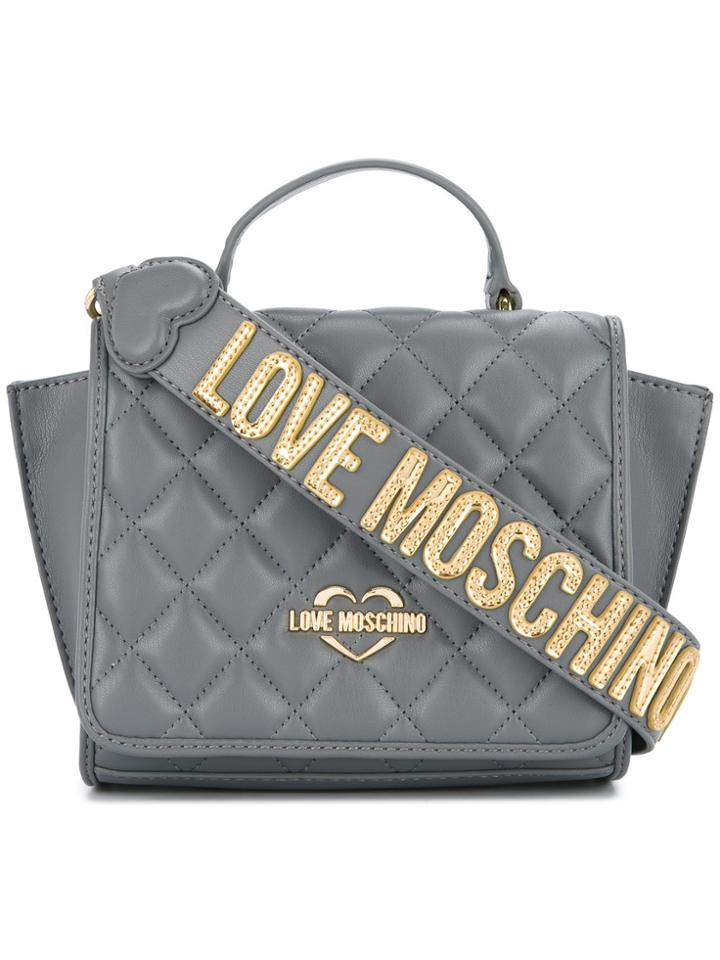 Love Moschino Small Quilted Crossbody Bag - Grey