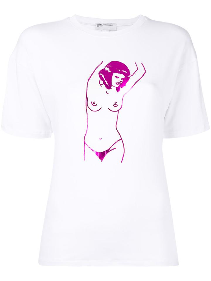Brashy - Printed T-shirt - Women - Spandex/elastane/micromodal - S, White, Spandex/elastane/micromodal