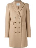 Dondup Flap Pockets Double-breasted Coat, Women's, Size: 44, Nude/neutrals, Acetate/viscose/wool/polyester