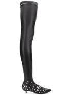 Sonia Rykiel Studded Thigh Boots - Black