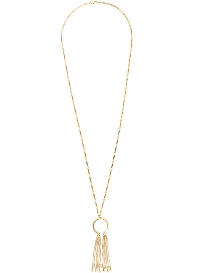 Chloé Ring Chain Tassel Necklace - Metallic
