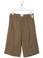 Fendi Kids Striped Shorts - Brown