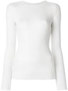 Sportmax Ribbed Fitted Sweater - White