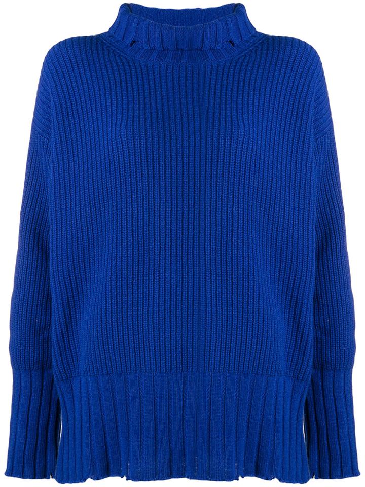 Msgm Hi Rib Turtleneck Jumper - Blue