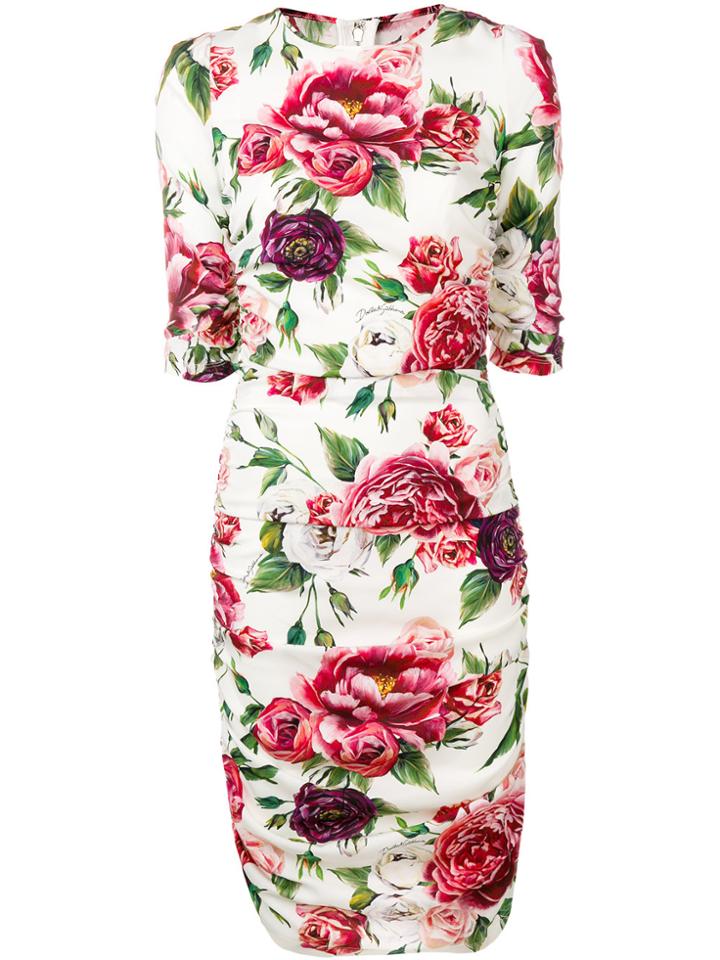 Dolce & Gabbana Floral-print Dress - White
