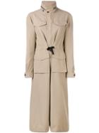 Vis A Vis - Drawstring Waist Military Coat - Women - Cotton/linen/flax - 3, Nude/neutrals, Cotton/linen/flax