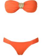 Sub Bandeau Bikini Set, Women's, Size: P, Yellow/orange, Elastodiene/polyamide