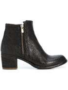 Officine Creative Textured Zipped Ankle Boots - Black