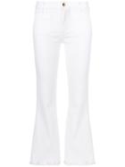 The Seafarer Flared Raw Edge Cropped Jeans - White