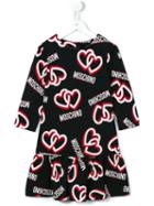 Moschino Kids Heart Logo Printed Dress, Girl's, Size: 8 Yrs, Black