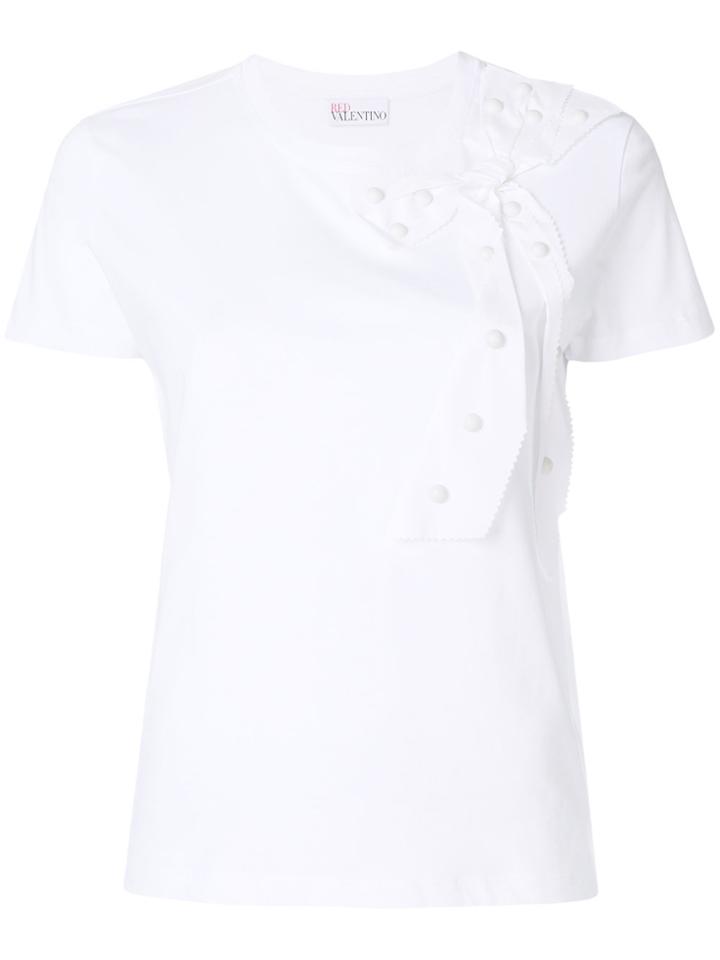 Red Valentino Appliqué Bow T-shirt - White