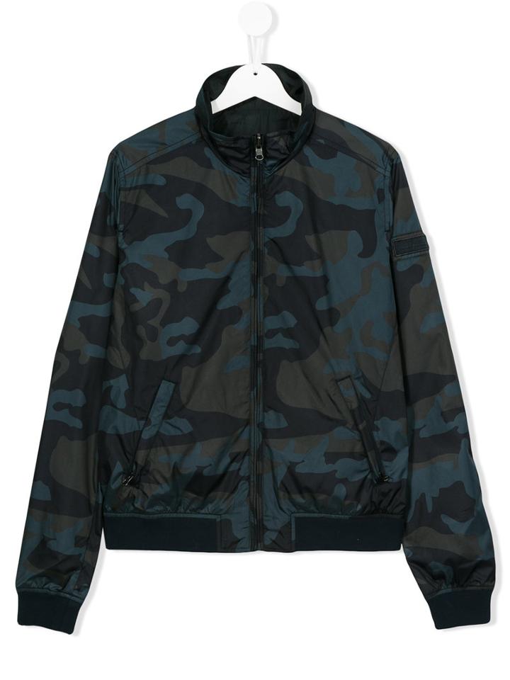 Woolrich Kids - Camouflage Bomber Jacket - Kids - Polyamide/polyester - 14 Yrs, Blue