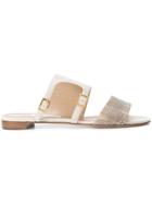 Henri Lepore Dezert Buckled Strap Sandals - White