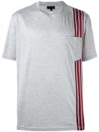 Lanvin Striped Trim T-shirt, Men's, Size: Medium, Grey, Cotton/viscose/polyester