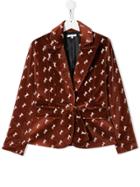 Chloé Kids Teen Horse Print Blazer - Orange