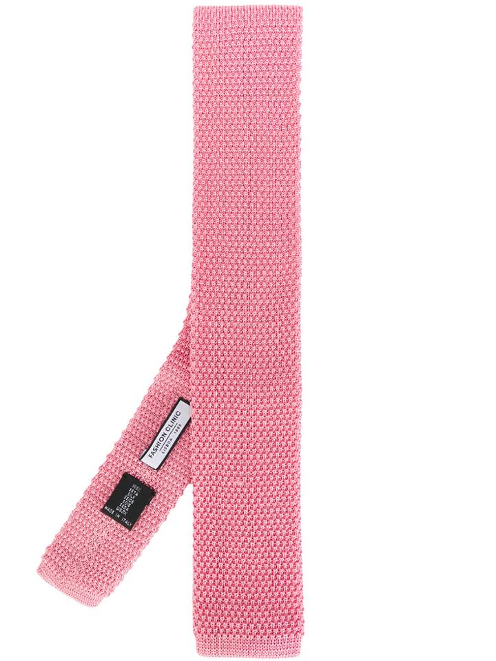 Fashion Clinic Timeless Knitted Square-tip Tie - Pink & Purple