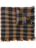 Faith Connexion Checked Scarf, Men's, Brown, Polyamide/virgin Wool