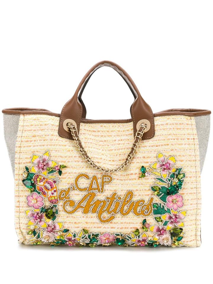 Gedebe Jewel Embellished Tote Bag - Brown