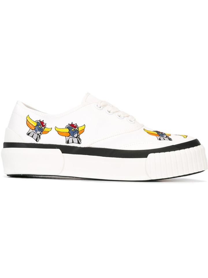 Julien David Embroidered Canvas Sneakers - White