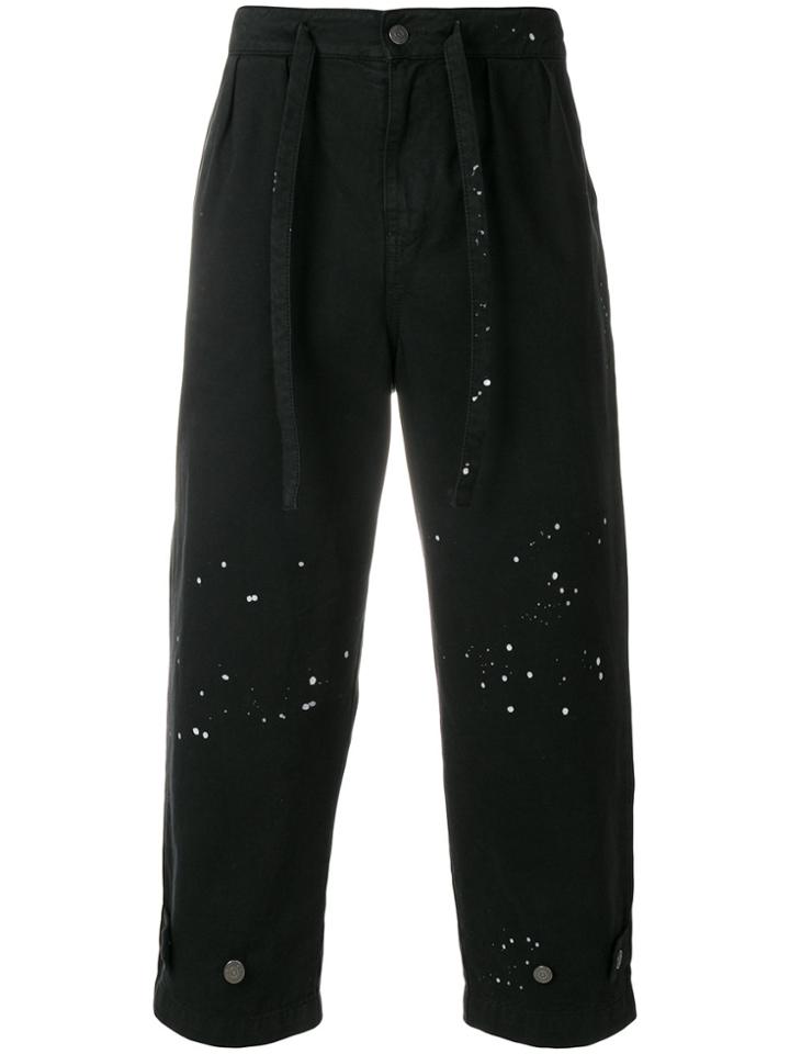 Paura Paint Splatter Trousers - Black