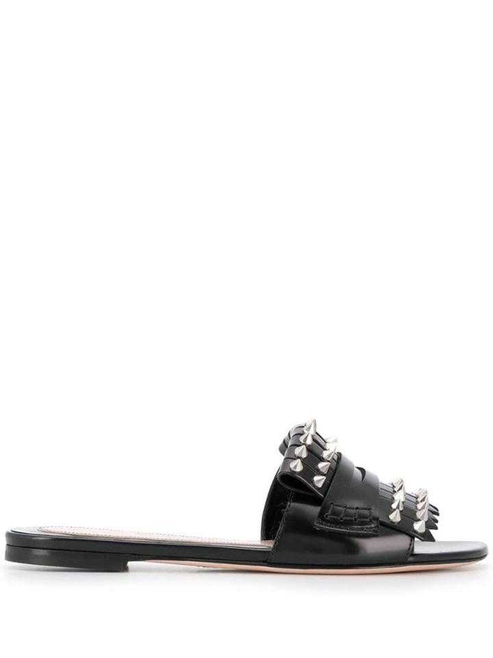 Alexander Mcqueen Studded Gladiator Sandals - Black