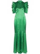 De La Vali Audrey Keyhole-detail Silk Maxi Dress - Green