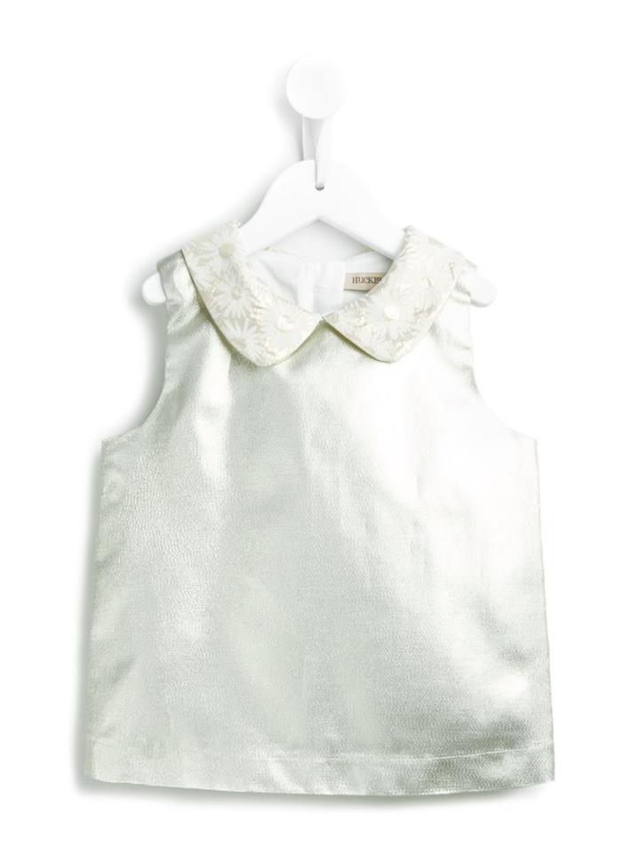 Hucklebones London Contrast Collar Shell Top, Girl's, Size: 10 Yrs, Nude/neutrals