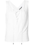 Plein Sud Lace-up Neck Sleeveless Top
