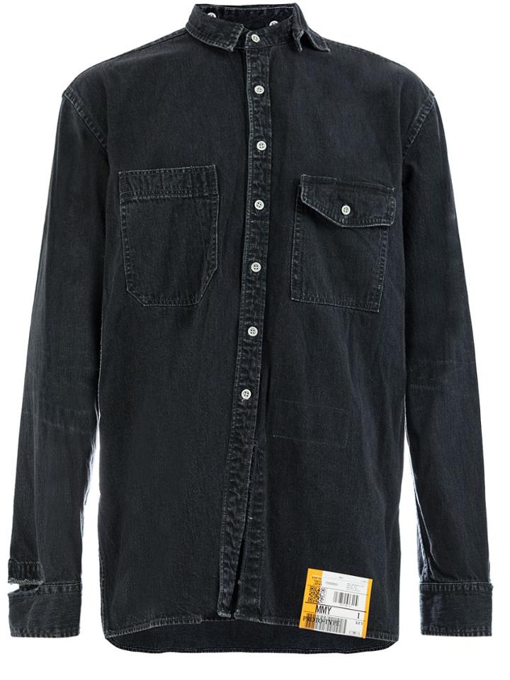 Maison Mihara Yasuhiro Ripped Cuffs Shirt - Black