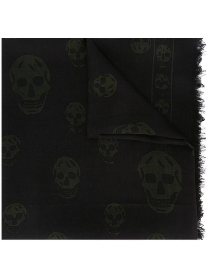 Alexander Mcqueen 'skull' Scarf, Women's, Black, Modal/silk