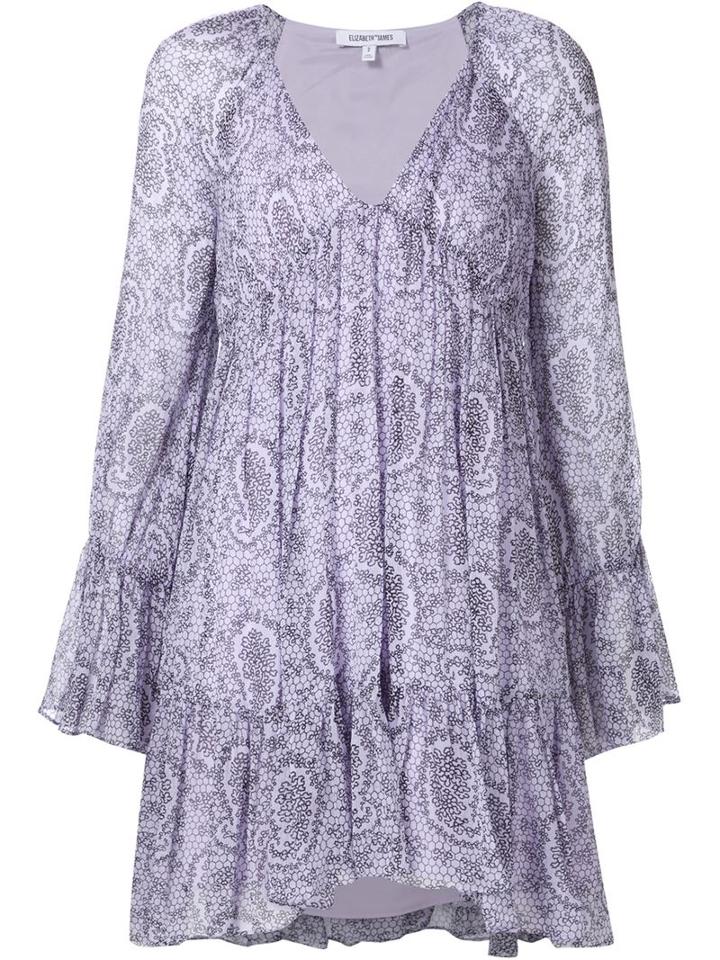 Elizabeth And James Flared Mini Dress, Women's, Size: 2, Pink/purple, Polyester/spandex/elastane/silk