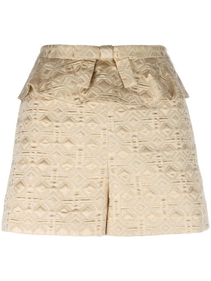 Red Valentino Jacquard Shorts, Women's, Size: 36, Grey, Cotton/polyester/other Fibers/acetate