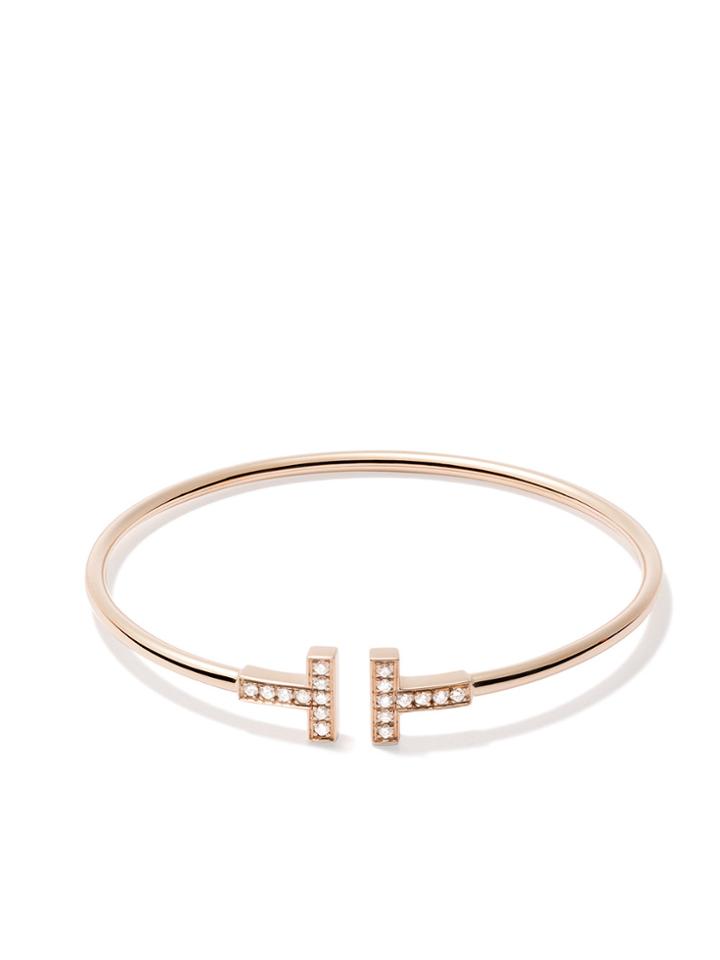 Tiffany & Co 18kt Rose Gold Tiffany T Wire Diamond Cuff - Metallic