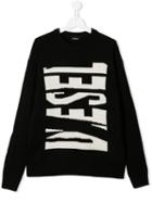 Diesel Kids Logo Printed Sweatshirt - Black