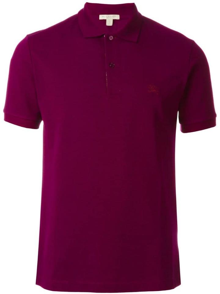 Burberry Check Placket Cotton Piqué Polo Shirt - Pink