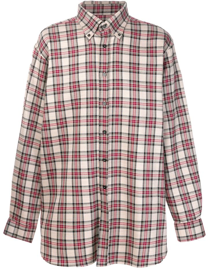 Raf Simons Tartan Slightly Oversized Shirt - Brown