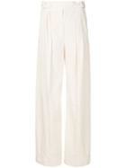 Lemaire Belted Wide Leg Trousers - Nude & Neutrals