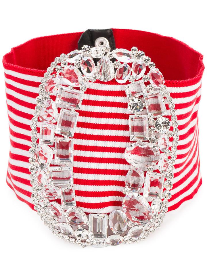 Alessandra Rich Maxi Buckle Belt, Women's, Size: 85, Red, Polyester/cotton/spandex/elastane