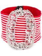 Alessandra Rich Maxi Buckle Belt, Women's, Size: 85, Red, Polyester/cotton/spandex/elastane