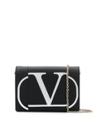 Valentino Valentino Garavani V Logo Print Crossbody Bag - Black