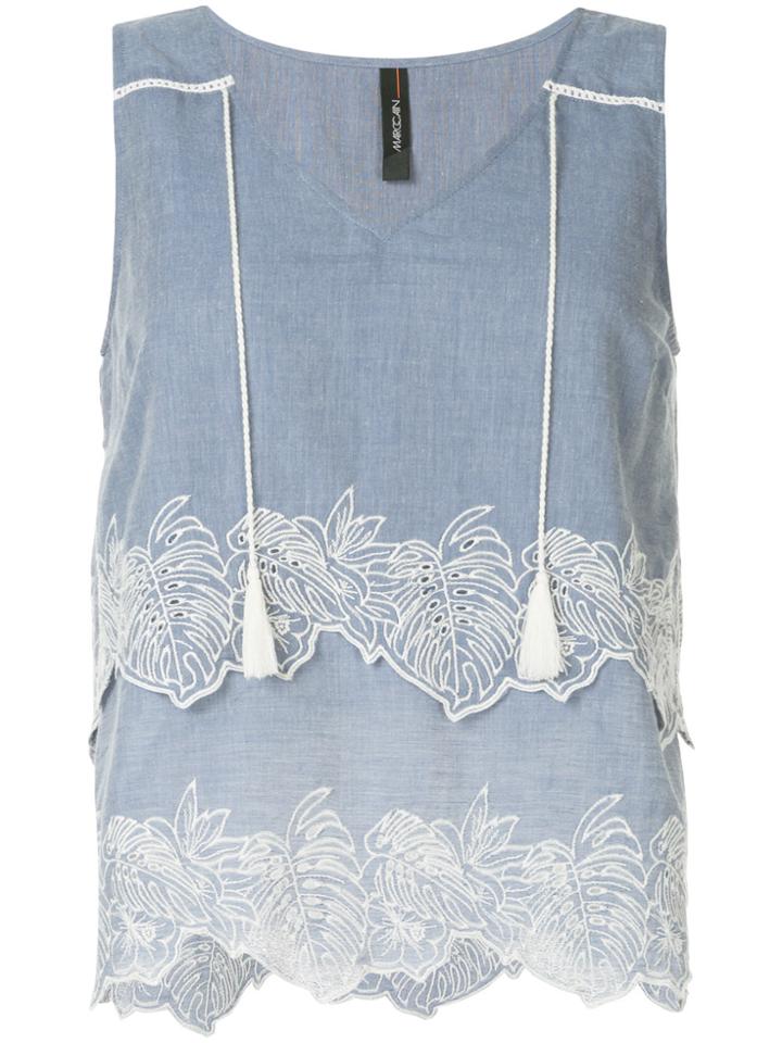 Marc Cain Layered Cut Out Vest - Blue