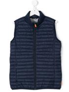 Save The Duck Kids Quilted Zip-up Gilet - Blue