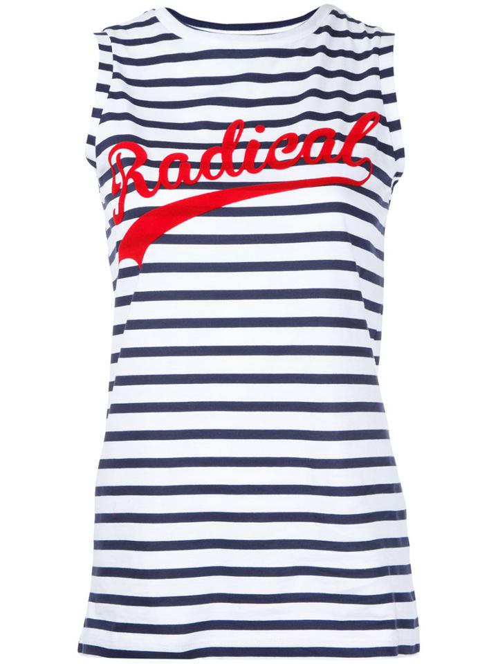 Être Cécile - Striped Tank Top - Women - Cotton - S, Women's, White, Cotton